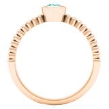 0.25 Carat (ctw) 10K Rose Gold Round Cut Blue Diamond Bridal solitaire Engagement Ring 1/4 CT