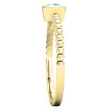 0.25 Carat (ctw) 10K Yellow Gold Round Cut Blue Diamond Bridal solitaire Engagement Ring 1/4 CT