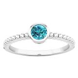 0.25 Carat (ctw) 14K White Gold Round Cut Blue Diamond Bridal solitaire Engagement Ring 1/4 CT