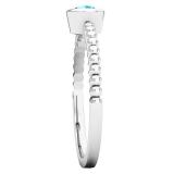 0.25 Carat (ctw) 14K White Gold Round Cut Blue Diamond Bridal solitaire Engagement Ring 1/4 CT