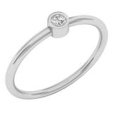 0.05 Carat (ctw) 10K White Gold Round Cut White Diamond Bridal solitaire Engagement Ring