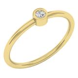 0.05 Carat (ctw) 14K Yellow Gold Round Cut White Diamond Bridal solitaire Engagement Ring