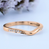 0.10 Carat (ctw) 10K Rose Gold Round Diamond Ladies Anniversary Wedding Band Guard Ring 1/10 CT