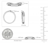 0.10 Carat (ctw) 10K White Gold Round Diamond Ladies Anniversary Wedding Band Guard Ring 1/10 CT