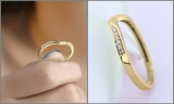 0.10 Carat (ctw) 10K Yellow Gold Round Diamond Ladies Anniversary Wedding Band Guard Ring 1/10 CT