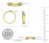 0.10 Carat (ctw) 10K Yellow Gold Round Diamond Ladies Anniversary Wedding Band Guard Ring 1/10 CT