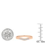 0.05 Carat (ctw) 10K Rose Gold Round White Diamond Ladies Wedding Anniversary Band Ring