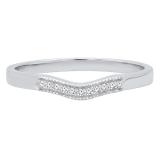 0.05 Carat (ctw) 10K White Gold Round White Diamond Ladies Wedding Anniversary Band Ring