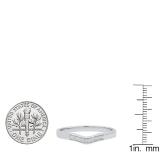 0.05 Carat (ctw) 10K White Gold Round White Diamond Ladies Wedding Anniversary Band Ring