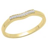 0.05 Carat (ctw) 10K Yellow Gold Round White Diamond Ladies Wedding Anniversary Band Ring