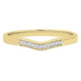 0.05 Carat (ctw) 10K Yellow Gold Round White Diamond Ladies Wedding Anniversary Band Ring