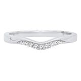 0.05 Carat (ctw) 10K White Gold Round White Diamond Ladies Anniversary Wedding Band Guard Ring