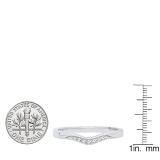 0.05 Carat (ctw) 10K White Gold Round White Diamond Ladies Anniversary Wedding Band Guard Ring