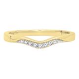 0.05 Carat (ctw) 10K Yellow Gold Round White Diamond Ladies Anniversary Wedding Band Guard Ring