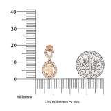 18K Rose Gold 7X5 MM Each Oval Cut Morganite & Round White Diamond Ladies Dangling Drop Earrings