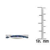 0.30 Carat (ctw) 10K White Gold Round Blue Sapphire & White Diamond Ladies Wedding Band Ring 1/3 CT