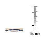 0.30 Carat (ctw) 14K Rose Gold Round Blue Sapphire & White Diamond Ladies Wedding Band Ring 1/3 CT