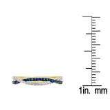 0.30 Carat (ctw) 14K Yellow Gold Round Blue Sapphire & White Diamond Ladies Wedding Band Ring 1/3 CT