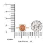 18K Rose Gold 8.50 MM Cushion Cut Morganite & Round Cut Diamond Bridal Halo Engagement Ring