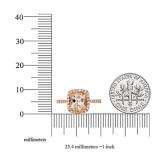 2.40 Carat (ctw) 14K Rose Gold Cushion Cut Morganite & Round Diamond Ladies Halo Engagement Ring