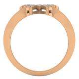 0.10 Carat (ctw) 10K Rose Gold Round White Diamond Cocktail Right Hand Butterfly Ring 1/10 CT