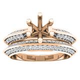 0.47 Carat (ctw) 10K Rose Gold Round Diamond Semi Mount Bridal Ring Set 1/2 CT (No Center Stone)