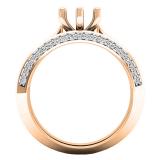 0.47 Carat (ctw) 10K Rose Gold Round Diamond Semi Mount Bridal Ring Set 1/2 CT (No Center Stone)