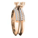 0.47 Carat (ctw) 10K Rose Gold Round Diamond Semi Mount Bridal Ring Set 1/2 CT (No Center Stone)