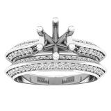 0.47 Carat (ctw) 10K White Gold Round Diamond Semi Mount Bridal Ring Set 1/2 CT (No Center Stone)