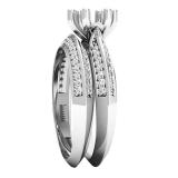 0.47 Carat (ctw) 10K White Gold Round Diamond Semi Mount Bridal Ring Set 1/2 CT (No Center Stone)