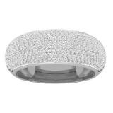1.15 Carat (ctw) 14K White Gold Round White Diamond Men's Micro Pave Hip Hop Wedding Band