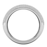 1.15 Carat (ctw) 14K White Gold Round White Diamond Men's Micro Pave Hip Hop Wedding Band