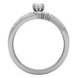 0.35 Carat (ctw) 14K White Gold Marquise Baguette & Round Cut Diamond Engagement Ring Set 1/3 CT