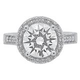 4.10 Carat (ctw) 14K White Gold Round White Cubic Zirconia Ladies Bridal Engagement Ring