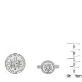 4.10 Carat (ctw) 14K White Gold Round White Cubic Zirconia Ladies Bridal Engagement Ring