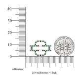 10K White Gold Round Tsavorite & White Diamond Ladies Wedding Band Enhancer Guard Double Ring