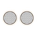0.10 Carat (ctw) 10K Rose Gold Round White Diamond Ladies Circle Cluster Stud Earrings 1/10 CT