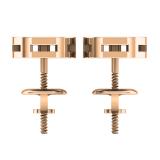 0.10 Carat (ctw) 10K Rose Gold Round White Diamond Ladies Circle Cluster Stud Earrings 1/10 CT