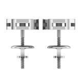 0.10 Carat (ctw) 10K White Gold Round White Diamond Ladies Circle Cluster Stud Earrings 1/10 CT