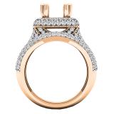1.50 Carat (ctw) 10K Rose Gold Round Diamond Ladies Semi Mount Engagement Ring Set 1 1/2 CT