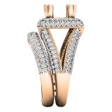 1.50 Carat (ctw) 10K Rose Gold Round Diamond Ladies Semi Mount Engagement Ring Set 1 1/2 CT