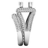 1.50 Carat (ctw) 10K White Gold Round Diamond Ladies Semi Mount Engagement Ring Set 1 1/2 CT