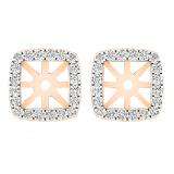 0.30 Carat (ctw) 10K Rose Gold Round Diamond Removable Jackets For Stud Earrings 1/3 CT