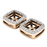 0.30 Carat (ctw) 10K Rose Gold Round Diamond Removable Jackets For Stud Earrings 1/3 CT
