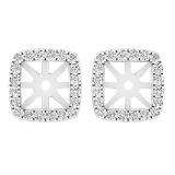 0.30 Carat (ctw) 10K White Gold Round Diamond Removable Jackets For Stud Earrings 1/3 CT