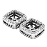 0.30 Carat (ctw) 10K White Gold Round Diamond Removable Jackets For Stud Earrings 1/3 CT