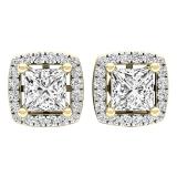 0.30 Carat (ctw) 14K Yellow Gold Round Diamond Removable Jackets For Stud Earrings 1/3 CT