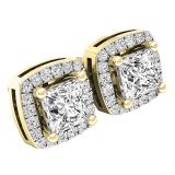 0.30 Carat (ctw) 14K Yellow Gold Round Diamond Removable Jackets For Stud Earrings 1/3 CT