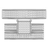 0.80 Carat (ctw) 10K White Gold Round Diamond Men & Women's Cluster Engagement Ring Trio Set