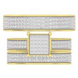 0.80 Carat (ctw) 10K Yellow Gold Round Diamond Men & Women's Cluster Engagement Ring Trio Set